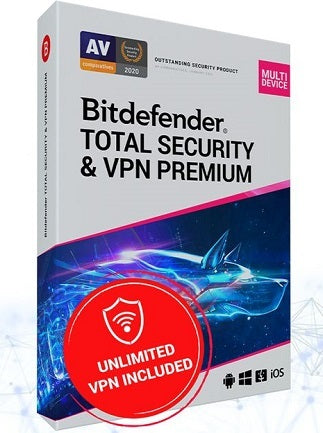Bitdefender Total Security + Premium VPN (PC, Android, Mac, iOS) (10 Devices, 1 Year)  - Bitdefender Key - GLOBAL
