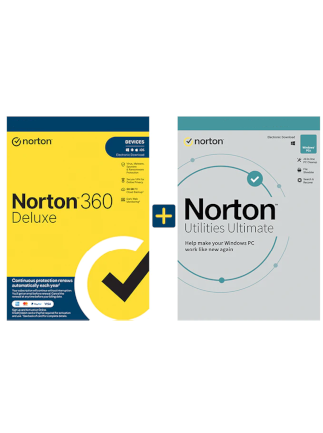 Norton 360 Deluxe & Utilities Ultimate (5 Devices, 1 Year)  - Norton Key - EUROPE