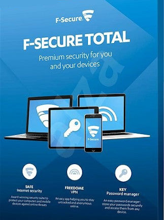 F-Secure Total (PC, Android, Mac) (1 User, 1 Year)  - F-Secure Key - UNITED KINGDOM