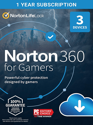 Norton 360 for Gamers (PC, Android, Mac, iOS) 3 Devices, 1 Year - NortonLifeLock Key - UNITED STATES