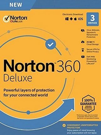 Norton 360 Deluxe - (3 Devices, 1 Year) - NortonLifeLock Key UNITED STATES / CANADA