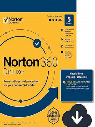 Norton 360 Deluxe - (5 Devices, 1 Year) - NortonLifeLock Key EUROPE